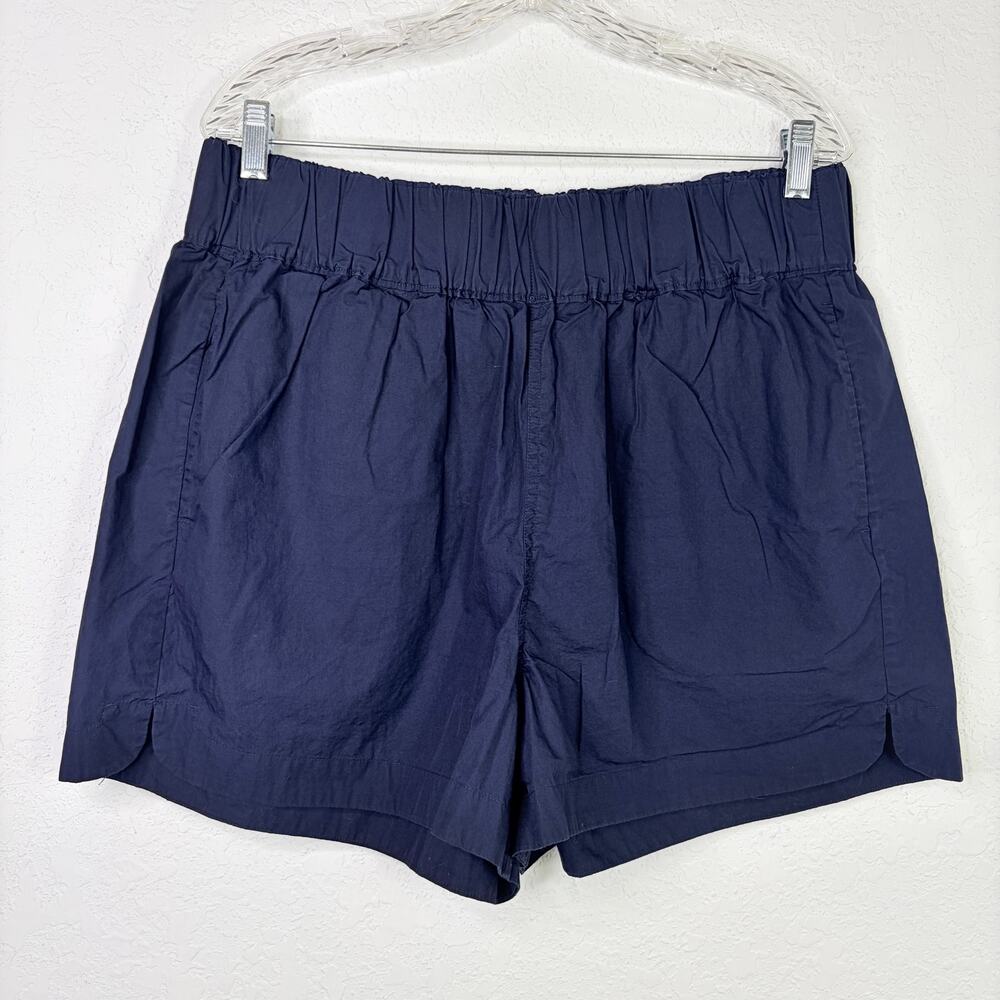 Quince 100% Organic cotton Poplin Pull on shorts Navy size XL, casual, travel